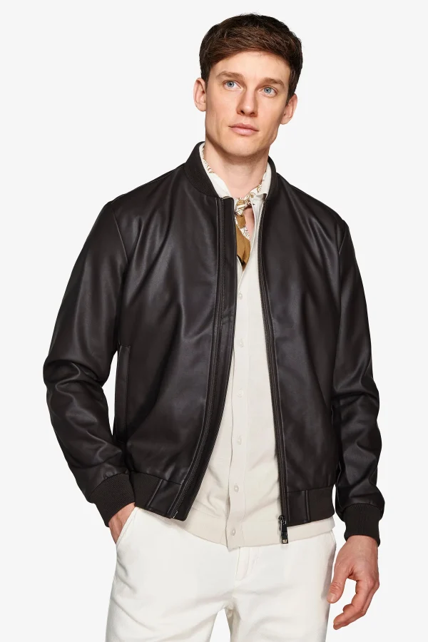 Bomber in ecopelle moro