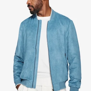 Bomber ecosuede traforato petrolio