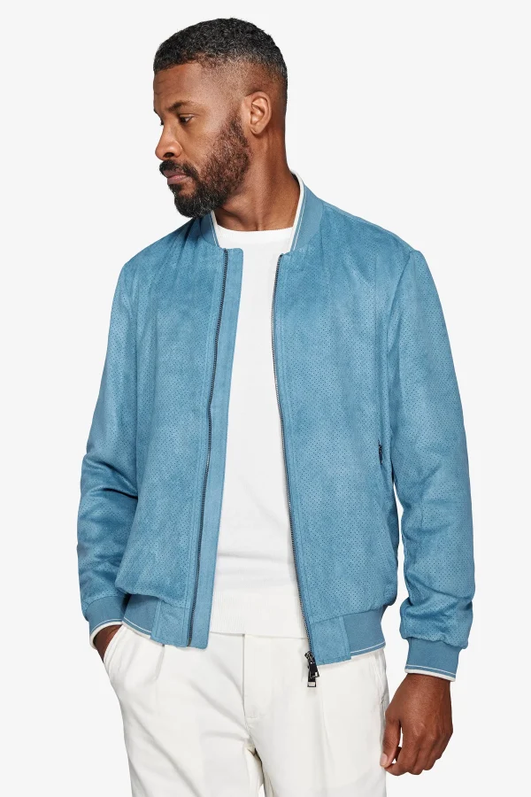 Bomber ecosuede traforato petrolio
