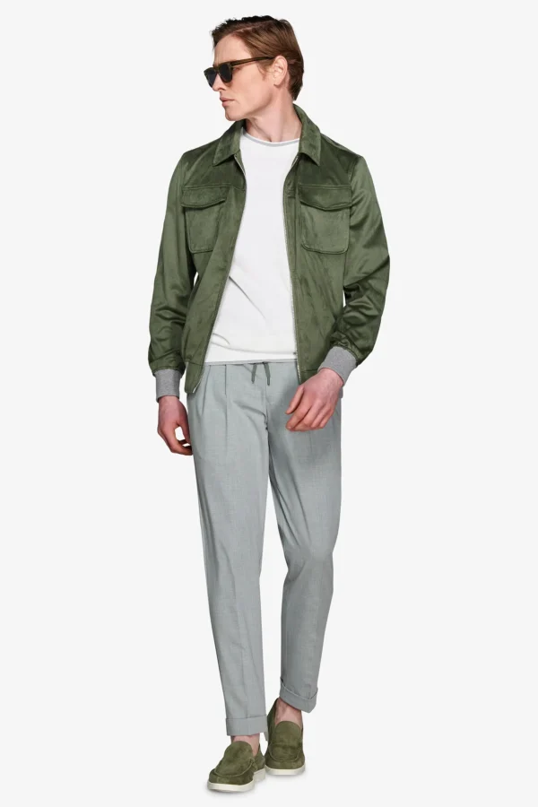 Giubbotto corto in ecosuede verde - Image 2