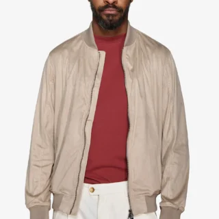 Bomber ecosuede beige