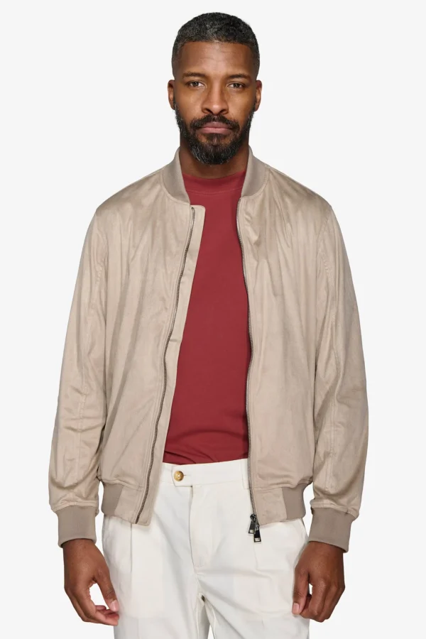 Bomber ecosuede beige