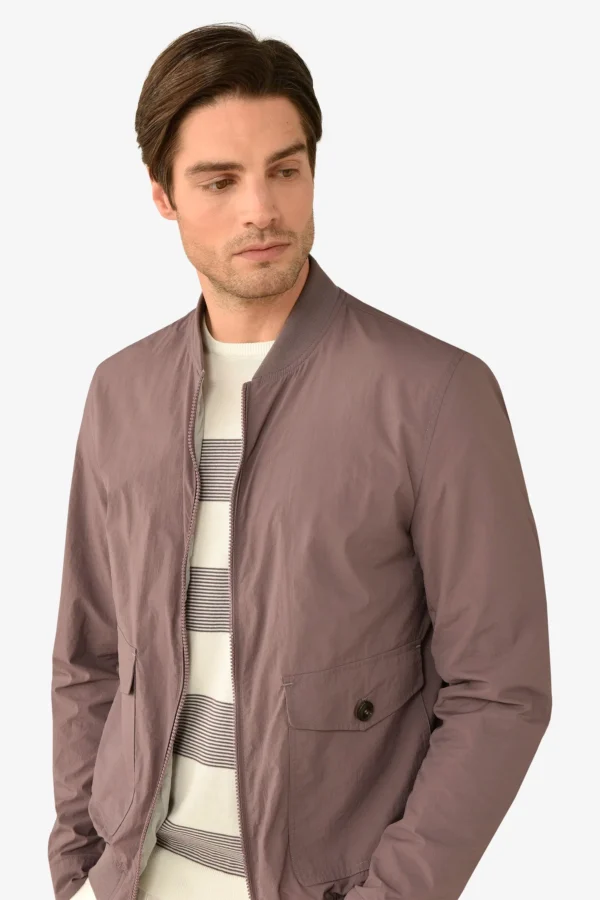 Bomber tasche con pattina melanzana