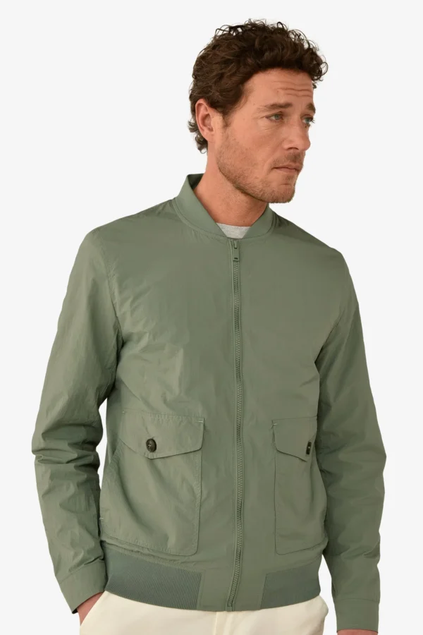 Bomber tasche con pattina verde malva - Image 2