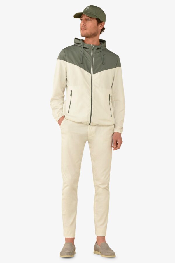 Wind jacket con cappuccio bicolore malva - Image 2